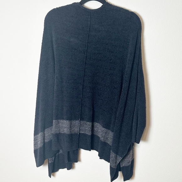 Barefoot Dreams Cliffside Wrap Cardigan Charcoal Grey One Size - Picture 3 of 11